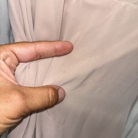 Womens Size S Birdy Grey Kira Chiffon Taupe Bridesmaid Dress NWT - Picture 7 of 10